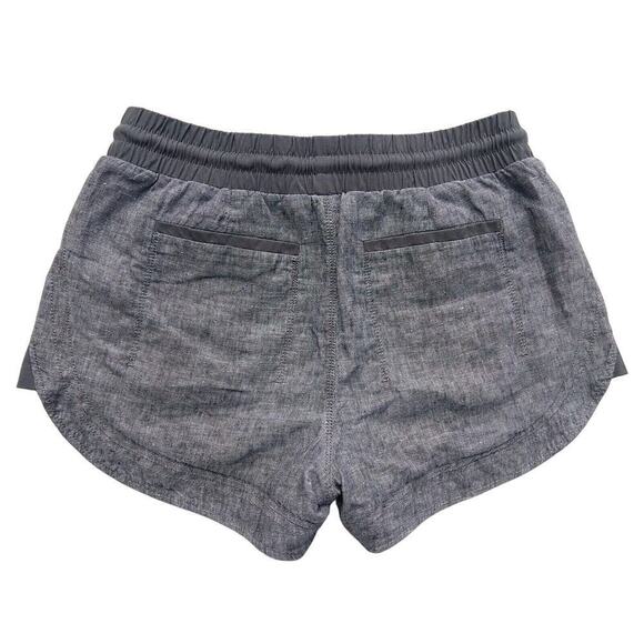 Athleta Bali & Beachside Cabo Linen Shorts Size 4 Gray Striped Lot of 2 Pockets - Picture 7 of 13
